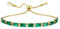 CASSIECA Women's Bracelets Gold Bracelets for Womens Tennis Bracelets for Women Green Crystal Zirconia Slider Bracelets Ladies Womens Jewellery Birthday for Her with Box