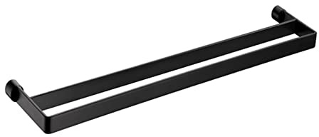 Towel Rail for Bathroom, Wall Mount Towel Bar Double Rod Towel Rail,Stainless Steel Towel Bar Rails for Bathroom Hardware and Kitchen,50cm-70cm Polished Black Finish(SZ:27.6in/70cm) (Color : Multi co