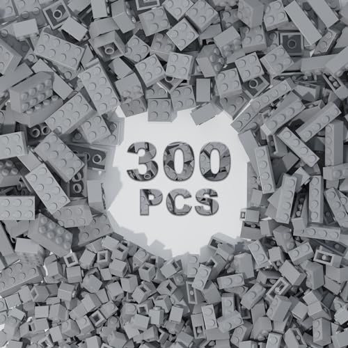 Lot de 300 Briques De Construction Classiques, Compatibles avec Les Pièces et Pièces Lego, Jouets Créatifs pour Garçons et Filles âgés de 3, 4, 5, 6, 7, 8, 9, 10 Ans (Fris Clair)