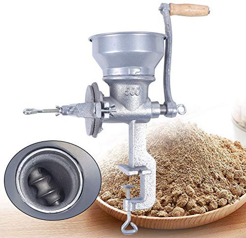Mulino Manuale per Cereali, Grano, Mais, Caffè e Noci - Macinacaffè a Mano con Bolt Knob - Frantumatore e Frantoio