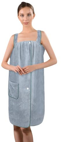 JIAHG Saunakilt Damen, verstellbar Saunahandtuch Duschtuch mit Druckknöpfe, Große Schnelltrockend Saunarock Saunatuch Saunasarong, Frauen Badetuch Duschtuch Bademantel