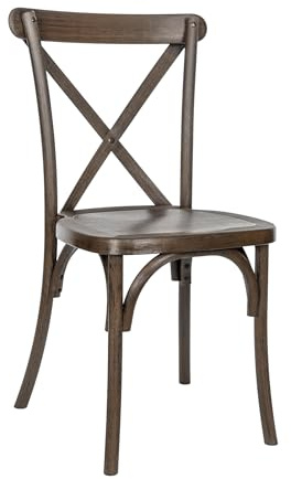 Flash Furniture Hercules Resin Cross Back Chair, Dark Brown