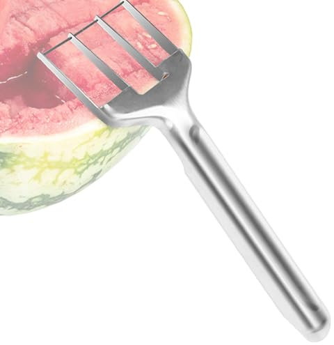 Fravsiu Affettatrice per frutta anguria, affettatrice per anguria in acciaio inox, taglierina per anguria, affettatrice per anguria in acciaio inox antiruggine | forme di tagliafrutta, manico lungo,