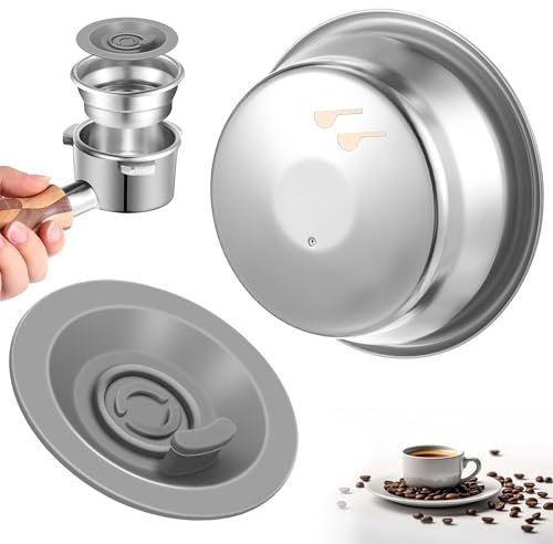 Dunkive 1 Pack 54mm Dual Wall Portafilter Basket Compatible with Breville Espresso Machines BES860XL/11.41, BES870, BES880, BES875, Two Cup Dual Wall Filter Replacement (Single Port,Grey)