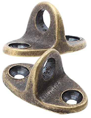 Angoily 2pcs Antique Brass Windproof Window Hook Base Window Clasp Base with Eye Hook Holder Large Vintage Style for Home Door