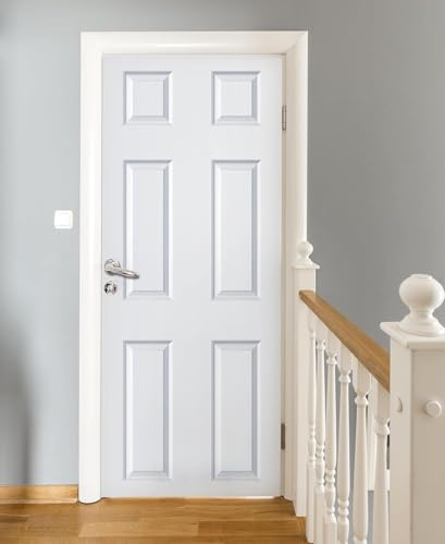 Tizhweqo White Door Stickers for Interior Doors European Style Pattern 3D Door Decals Self Adhesive Door Mural Fridge Sticker Poster Art Wall Paper for Home Decor 80x200 cm b7571