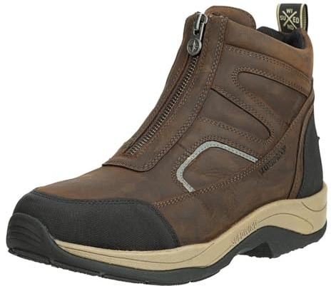 Suedwind Riding Boots Field FZ GripFTX - Unisex Leather Ankle Boots - Stable & Terrain All Weather Ankle Boots - YKK Front Zip, Micro Dry Lining, GripFTX Sole - Chocolate - Size 36-46, chocolate, 7 UK