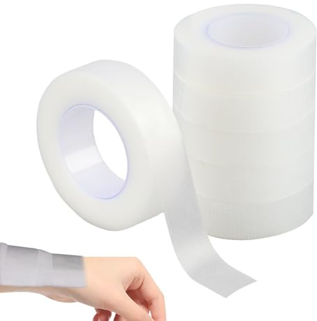 6 PCS Nastro Adesivo, Nastro Medico Adesivo, Cerotto Rotolo Adesivo per Fissaggio, Nastro Traspirante per Estensioni di Ciglia, Nastro per Isolamento Ciglia Inferiori e Sollevamento Palpebre Superiori