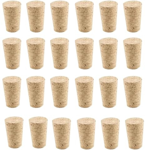 60 pcs Wood Corks,Tapered Blank Natural Corks for Wine, Beer, Liquor Bottles,Leakproof Wooden Wine Bottle Stopper Replacement, 25x35mm
