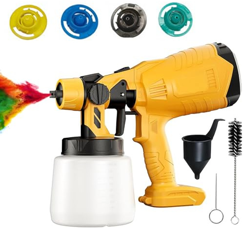 Cordless Paint Sprayer Compatible with Makita Battery, Electric Spray Gun with 3 Spray Patterns, 4 Nozzles and 1000ml Tank for Fences, Sheds, Garden Furniture, DIY Painting Projects