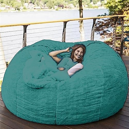 Funda para puf, sofá de piel sintética ultrasuave, puf gigante de 7 pies para adultos, lavable, sin relleno