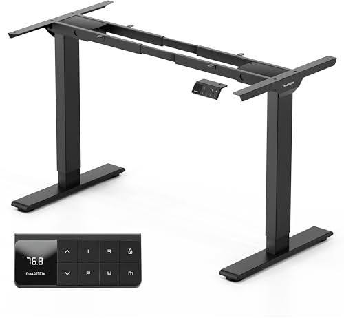 MAIDeSITe T2 Standing Desk Frame Dual Motor, Electric Desk Legs | High Performance Height Adjustable Desk Frame, ChocoSense Controller ,125KG Capacity, Heavy Duty Stand Up Desk for Home