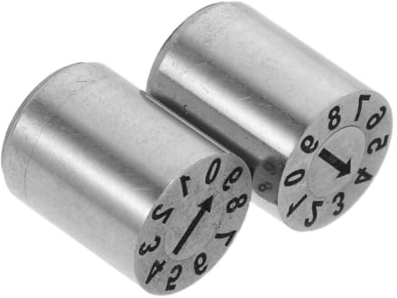 SHINEOFI 2 Pièces Tampon Dateur Réglable en Acier Inoxydable Argenté pour Marquage Précis sur Plastique, Jeu de Tampons Numérotés Flexible pour Bricolage et Usage Industriel