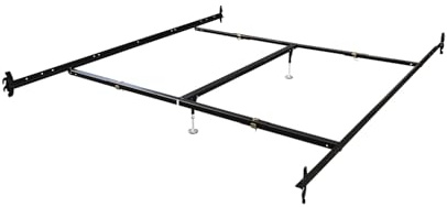 Hollywood Bed Frames Hook in Bed Rail with Center Support/Crossarms/2 Legs/Adjustable Glides, 82-Inch, Queen/Eastern King