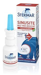 Sterimar Stop and Protect Cold and Sinusitis Relief, 100% Natural Sea Water Nasal Spray with Copper and Eucalyptus, 20 ml
