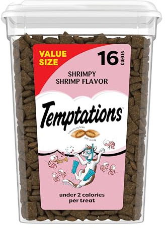 Temptations Cat Treats, Classic Crunchy and Soft Cat Treats, Shrimpy Shrimp Flavor, 16 oz. Tub
