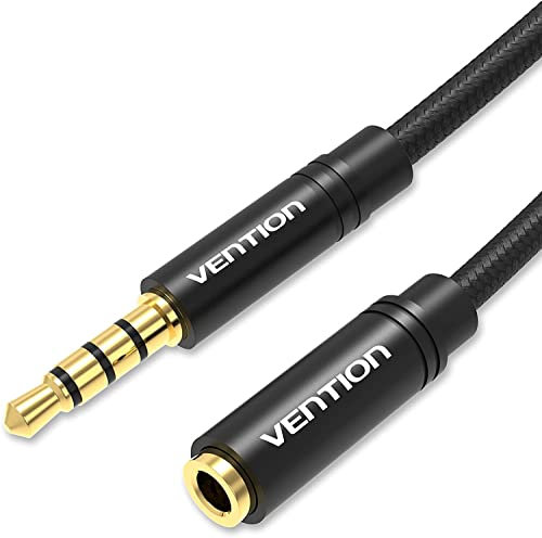 Vention Cable Rallonge Jack Audio 2M, Câble Extension Audio en Nylon Tressé Jack Stéré 3,5mm Mâle vers Femelle pour Casque Écouteur,iPod iPhone iPad,Voiture,Autoradios,Smartphones, Lecteur MP3,PS4,PC