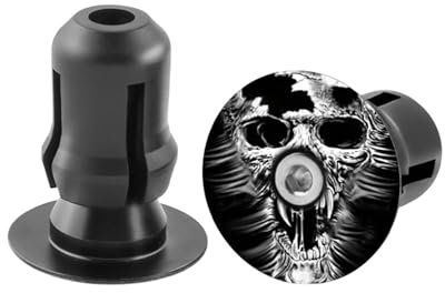 Sanmum Fahrrad Lenkerstopfen Aluminium Fahrradgriffe Stecker Lenkerendkappen Lenker Plug für Fahrrad Mountainbike Rennrad MTB BMX (Totenkopf)