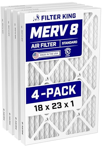 Filter King 18 x 23 x 1 a luftfilter | 4-pack | MERV 8 HVAC veckade A/C ugnsfilter | TILLVERKAD I USA | Faktisk storlek: 45 x 60 cm