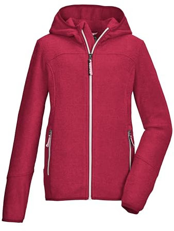 killtec Mädchen Strickfleecejacke/Fleecejacke mit Kapuze KOW 347 GRLS KNTFLC JCKT, dunkel himbeere, 140, 42139-000