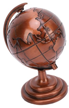 Globo Terráqueo Antiguo Mini Globo Terráqueo, Modelo Giratorio Vintage Globo Terráqueo de Aleación con Soporte de Metal Globo Terráqueo Mini Globo Antiguo Decoración de