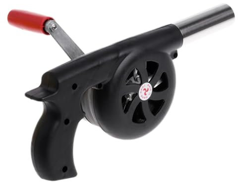 JOUFNING Briquets À Charbon Forge BBQ - Camping Activateur pour Barbecue, avec Contrôle Manuel De La Vitesse De La Poignée Et Pale De Ventilateur en Métal, pour Soufflet De Feu De Barbecue Extérieur