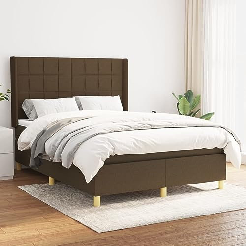 qohoio Boxspringbett mit Matratze Bett Mit Matratze Betten Boxspringbett Mit Matratze Schlafzimmer Bett Dunkelbraun 140x200 cm Stoff - 3131996