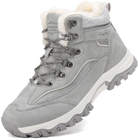 ARRIGO BELLO Bottes Femme Bottine Bottes de Neige Boots Hiver Chaussures Chaudes Fourrure Randonnée Les Loisirs 36-41 (Gris5071, 41)