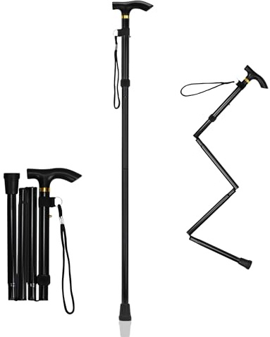 Herssan Bastones para Personas Mayores, Bastones Trekking, Bastones para Caminar, Baston Plegable Portatil, Baston Senderismo Plegable, Bastones para Andar, Baston Extensible, Baston Ancianos