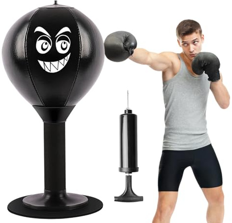 Punching-Ball de Bureau, Sac de Frappe de Bureau Autonome avec Ventouse, Rage Bag Sac de Frappe de Bureau Mini pour l’activité à la Maison et au Bureau pour réduire Le Stress