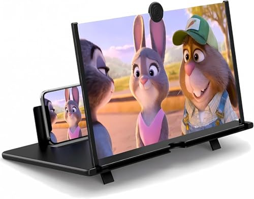 AiMeiteng Amplificador de Pantalla para Movil, 16 Pulgadas HD Lupa para Móvil, 3D Pantalla Aumento movil para Ver Películas y Videos, Lupa Pantalla Plegable para Todos los Smartphones