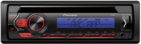 Pioneer Deh-S120Ubb, Autoradio 1DIN RDS con Illuminazione dei Pulsanti Rossi, Display Blu, Supporto Android, Equalizzatore a 5 Bande, CD, MP3, USB, Ingresso AUX, App Arc