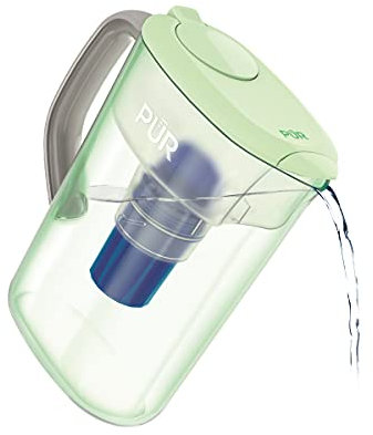 PUR 7-Cup Water Filter Pitcher with 1 Genuine PUR Filter, 2-in-1 Powerful, Faster Filtration, Lasts 2 Months or 40 Gallons, Dishwasher Safe, Lime (PPT700LA)