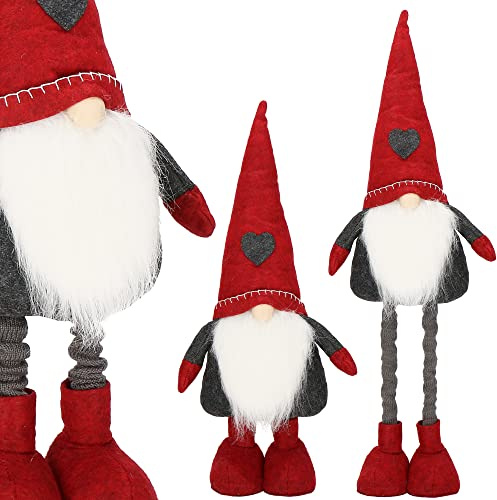 SPRINGOS Gnome Jultomte Juldvärg – Höjdjusterbar 51–70 cm Dekorativ Figur Teleskopben Filtmössa Jul Alla Hjärtans Dag
