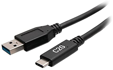 C2G 0.3M (1ft) USB-C® to USB-A SuperSpeed USB 3.2 GEN 1. 5Gbps Data Transfer and 3A, 60 Watt Charging Cable - Male to Male - Black