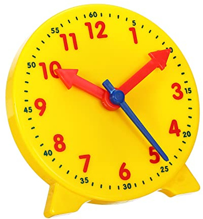 PATIKIL 4 inch Teaching Clock, Learn Clock Learning Tell Time Analog Clock Demonstration Clock 12 Hour 3 Pointers Geared Movement for Classroom Teacher, Yellow