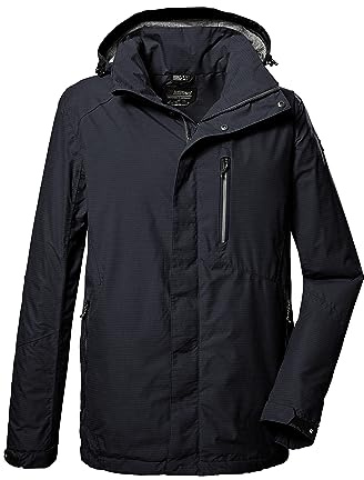 killtec Uomo Giacca funzionale/giacca da esterno con cappuccio staccabile con cerniera KOS 256 MN JCKT_CARLEB, dark navy, 3XL, 41364-000