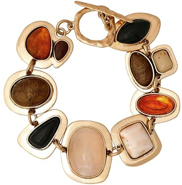 Hanary Geometric Metal Stone Bracelets, Trendy Personality Jewelry for Women