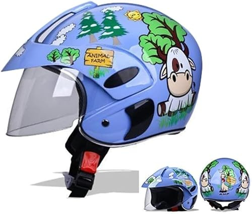 STTTBD Casco Motociclista per Bambini, con Calotta per Ragazzi e Ragazze dai 2 ai 14 Anni, Modello Ragno, Mezzo Casco per Bambini, Modello Go-Kart, Modello ATV, Modello Cruiser, Scooter C