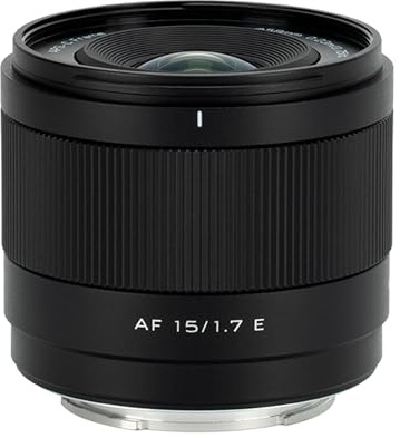 VILTROX 15 mm F1.7 E-Mount-objektiv för Sony, APS-C Ultra vidvinkel autofokusobjektiv för Sony E-Mount-kameror a7 a7II a7III a7IV a7R a7RII a7RIII a7RIV a7RIV a7RV a7S a7SII a7SIII a1 ZV-E1