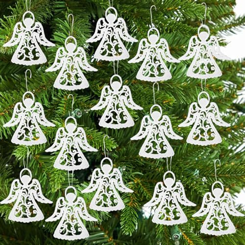 24 Pièces Decoration Noel Sapin en Ange, Pendentif Ange de Noël, Décoration Ange Gardien, Décoration de Noël pour Festival Fête