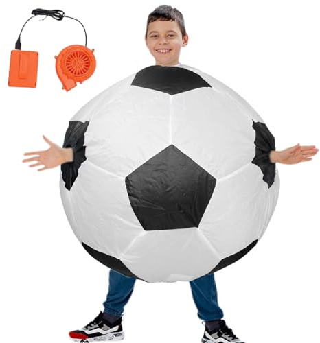 Uppblåsbar kostym för vuxna - 150 x 190 cm uppblåsbar festdräkt, polyester fotbollsdräkt, rolig kostym uniform, batteridriven luftpump kostym | uppblåsbara kläder par