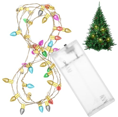 OHPHCALL Mini Luces LED para Árbol de Navidad Cadena de Bombillas Pequeñas con Caja de Pilas Decoración para Casas de Muñecas y Adornos Navideños Fácil Instalación y Diseño Elegante