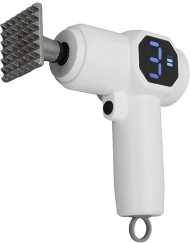 Fockety Inteneritore Elettrico per Carne, Batticarne Manuale con Testa in Acciaio Inox 304 e 6 velocità Regolabili per Manzo, Bistecca, Pollo e Maiale (bianco)