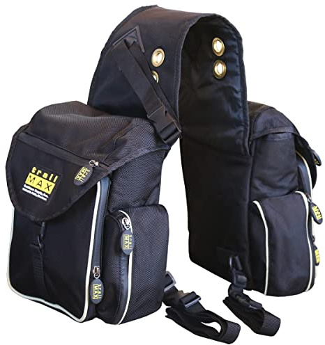 TrailMax 500 Series Insulated & Padded Back Saddle Bags for Trail Riding; Padded & Insulated Saddle Bags for Horses; Padded & Insulated Trail Bags for Horses; Black & Sand