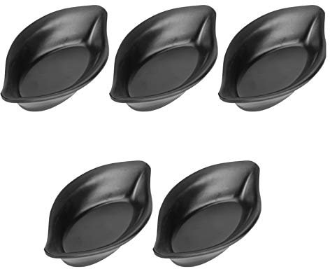 5Pcs Black Sauce Dipping Bowls - Japanese Style Condiment Plates for Soy Sauce, Vinegar, Appetizers - Dishwasher Safe, Stackable