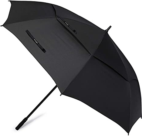 Prospo 72 Inch Huge Golf Umbrella Windproof Large Umbrella Automatic Open With Double Canopy for Men and Family Vented Waterproof (Black XL)
