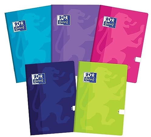 Oxford Touch Notizbuch A5, 60 Blätter, blanco, 5 Stück-Packung Farbenmix