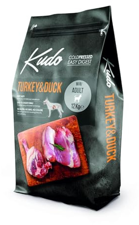 Kudo kallpressad torrfoder med kalkon och anka, för medelstora vuxna hundar 12 kg