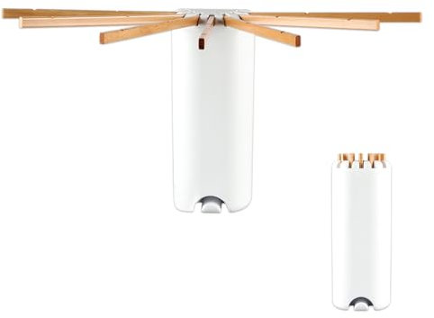 Wäscheständer zur Wandmontage,Wandtrockner Platzsparend Ausziehbar,Wand Wäscheständer,Wand Wäschetrockner Ausziehbar,Wäscheständer zur Wandmontage Klappbar,Wäscheständer Klappbar (Buche Stil)